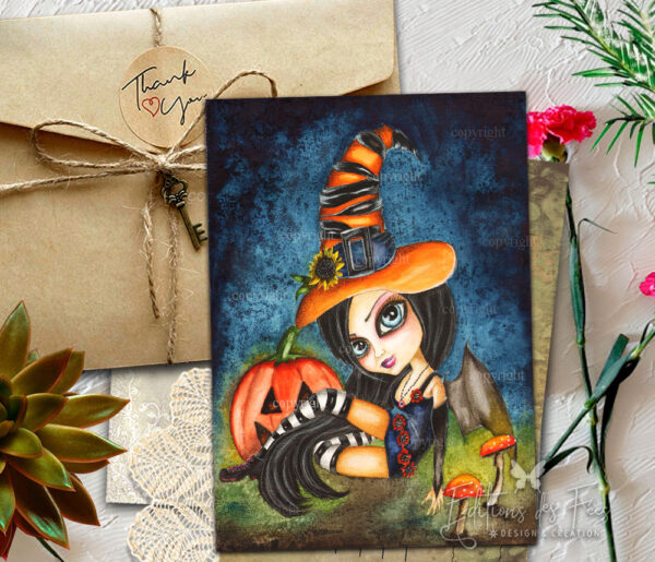 Carte postale fée sorciere, halloween feerique, fée halloween, carte d'art halloween, feerie halloween, carte postale originale, carte postale illustrée, carte postale illustration, Carterie d'Art, editions des fees, editeur de cartes d'art, carterie en ligne, editions cartes d'art, cartes postales originales, carterie fantaisie, carte postale féerie, carte postale feerique, carte postale fée, cartes d'art, carterie d'art, cartes postales d'art, cartes postales feeriques, editeur carterie, editions cartes d'art, cartes feeriques, editions cartes postales, cartes d'artistes, cartes de voeux, carte de voeux féerique, carte de voeux fée, féerie, cartes de voeux feeriques, cartes postales illustrees, carterie papeterie, papeterie fantaisie, art greeting cards, greeting cards, fairy art cards, fairy greeiting cards, art cards online, greeting cards, birthday cards, stationery online, illustrated greeting cards, note cards, fairy note cards, illustration note cards, original art postcards, vintage art postcards, art postcards, postcards illustration, original postcards, cartes féeriques, cartes postales féeriques, les fées, féeriques