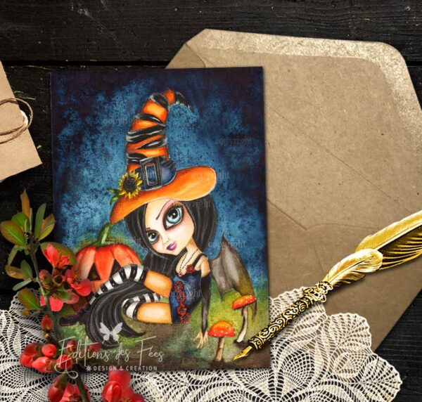 Carte postale fée sorciere, halloween feerique, fée halloween, carte d'art halloween, feerie halloween, carte postale originale, carte postale illustrée, carte postale illustration, Carterie d'Art, editions des fees, editeur de cartes d'art, carterie en ligne, editions cartes d'art, cartes postales originales, carterie fantaisie, carte postale féerie, carte postale feerique, carte postale fée, cartes d'art, carterie d'art, cartes postales d'art, cartes postales feeriques, editeur carterie, editions cartes d'art, cartes feeriques, editions cartes postales, cartes d'artistes, cartes de voeux, carte de voeux féerique, carte de voeux fée, féerie, cartes de voeux feeriques, cartes postales illustrees, carterie papeterie, papeterie fantaisie, art greeting cards, greeting cards, fairy art cards, fairy greeiting cards, art cards online, greeting cards, birthday cards, stationery online, illustrated greeting cards, note cards, fairy note cards, illustration note cards, original art postcards, vintage art postcards, art postcards, postcards illustration, original postcards, cartes féeriques, cartes postales féeriques, les fées, féeriques